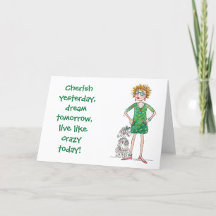Drawing of Assured Young Woman friendly advice   H Holiday Card