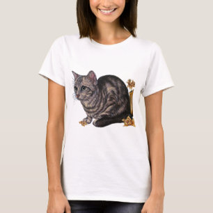 Drawing of Cat with Daffodils T-Shirt