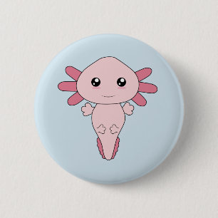 Drawing Of Cool Pink Axolotl 6 Cm Round Badge