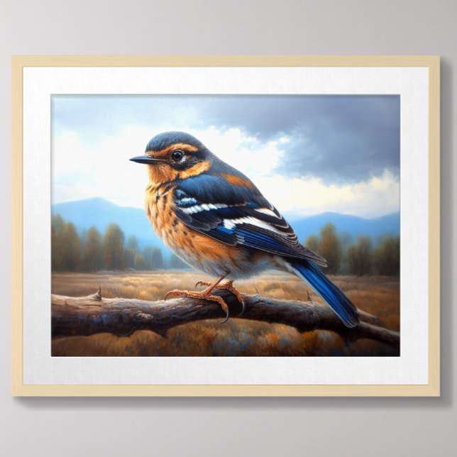 Drawing of Eastern Bluebird on a Branch Poster (Creator Uploaded)
