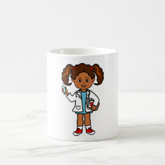 Drawing of Girl Doctor with Needle and Clipboard Coffee Mug