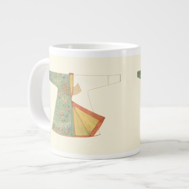 Drawing of Half-Finished Kimono Large Coffee Mug (Front Left)