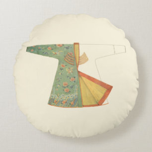 Drawing of Half-Finished Kimono Round Cushion