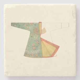 Drawing of Half-Finished Kimono Stone Coaster