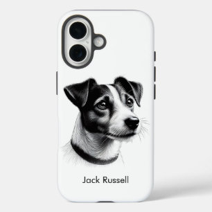 Drawing of Jack Russell Terrier iPhone 16 Case