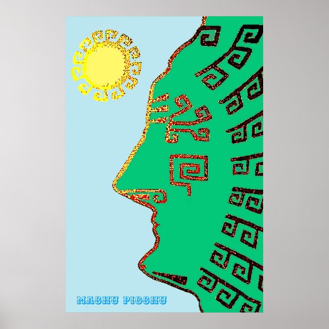 Drawing of Machu_Picchu Cusco Peru Poster (Front)