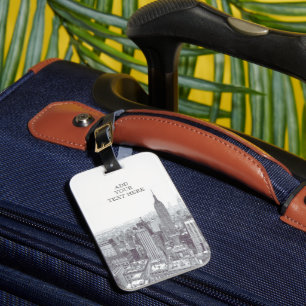 Drawing of New York City Landscape Custom Luggage Tag