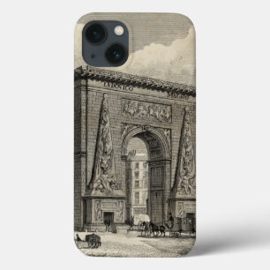 Drawing of Porte Saint-Denis Monument iPhone 13 Case