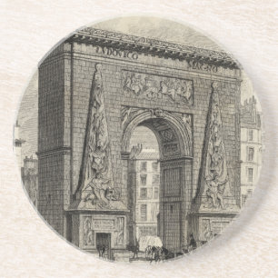 Drawing of Porte Saint-Denis Monument Coaster