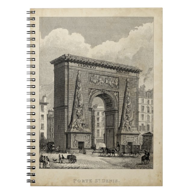 Drawing of Porte Saint-Denis Monument Notebook (Front)