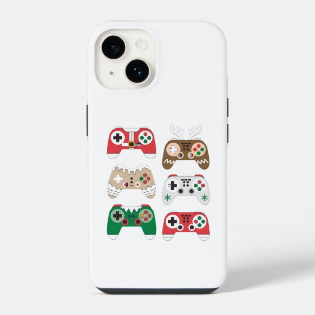 Drawing of several Christmas-style game controller iPhone Case (Back)