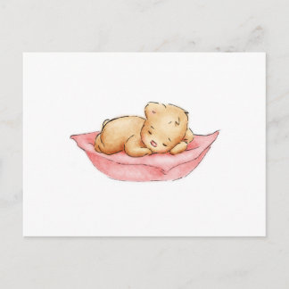 Drawing of Sleeping Teddy Bear Postcard