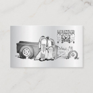 Drawing Old Couple And Street rod Business Card