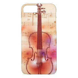 Drawing on watercolor background of violin iPhone 8/7 case