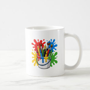 Drawing Painter Artist Brush Colourful Art Coffee Mug