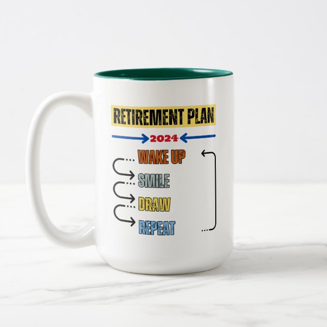 Drawing - Retirement Plan 2024 Mug (Left)