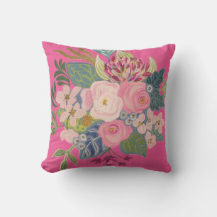 Drawing Room_Magenta_Bright Floral Pillow