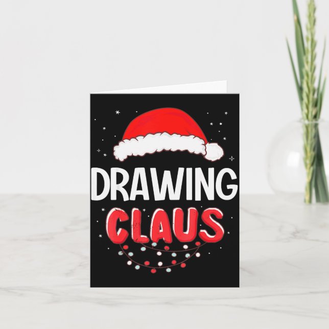 Drawing Santa Claus Christmas Matching Costume  Card (Front)