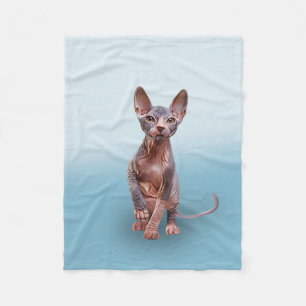 Drawing Sphynx kitten Fleece Blanket