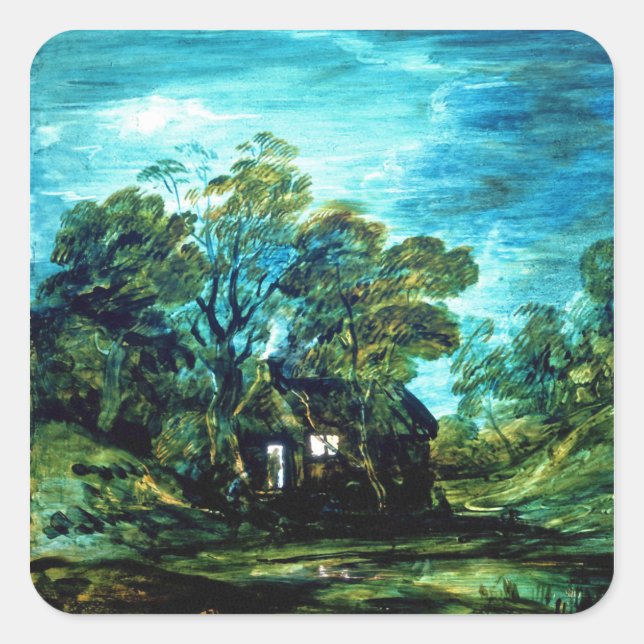 Drawing Vintage Cottage Sticker (Front)