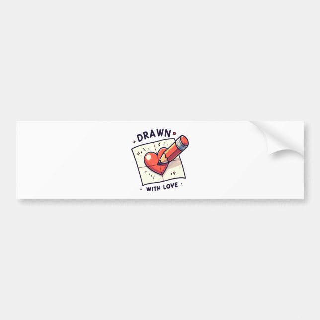 Drawing with love bumper sticker (Front)