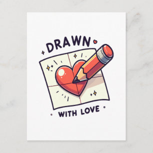 Drawing with love enclosure card
