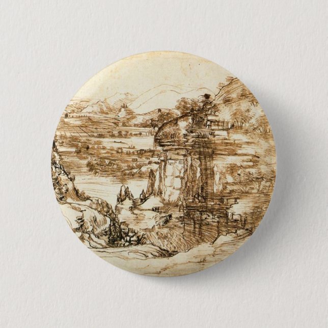 Drawings by Leonardo da Vinci 6 Cm Round Badge (Front)