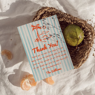 Drawn Baby On The Board Summer Neutral Baby Shower Thank You Card