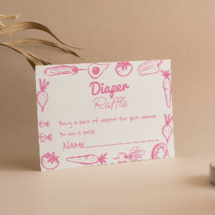 Drawn Blue Locally Grown Baby Boy Diaper Raffle Enclosure Card