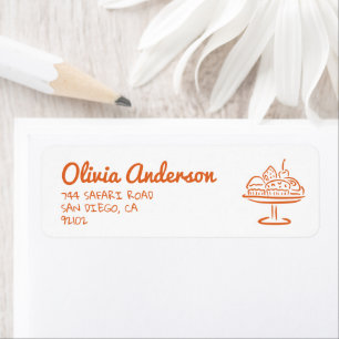 Drawn Bun In The Oven Gender Neutral Baby Shower Return Address Label