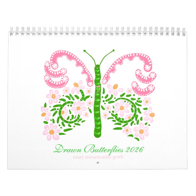 Drawn Butterflies 2026 Calendar (Cover)