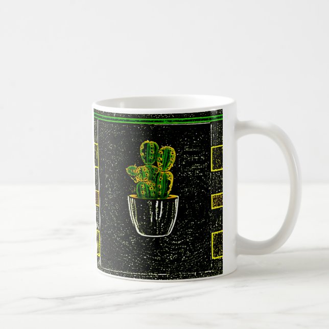 Drawn cactus coffee mug (Right)