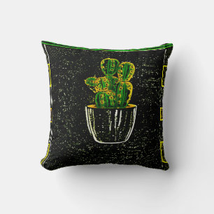 Drawn cactus cushion