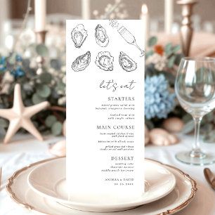 Drawn Champagne Oysters Let's Eat White Wedding   Menu
