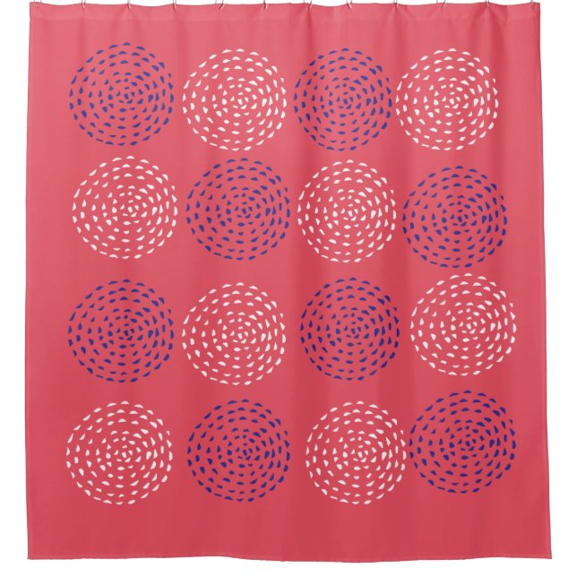 Drawn Circle Pattern Geometric Art Geometric Photo Shower Curtain (Front)