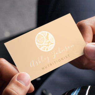 Drawn Citrus Icon Pretty Calligraphy Nutritionist Business Card