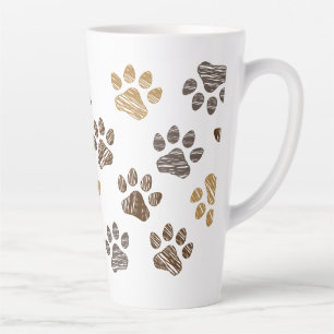 Drawn dogs, cats leg. Dogs, cat legs. Latte Mug
