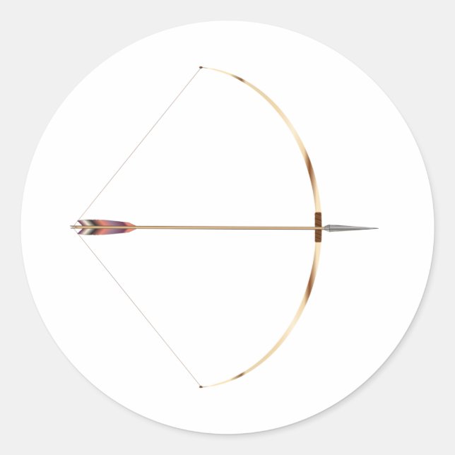 Drawn English Longbow Classic Round Sticker (Front)