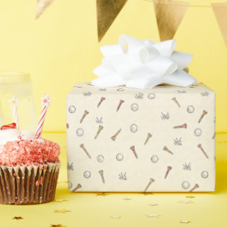 Drawn golf wrapping paper