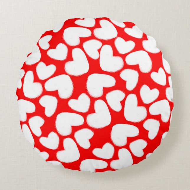 Drawn Hearts 2014 Round Cushion (Front)