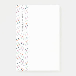 Drawn Herringbone Personalised Post-It - Fuchsia Post-it Notes