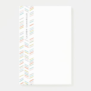 Drawn Herringbone Personalised Post-It - Turquoise Post-it Notes
