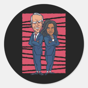 Drawn Joe Biden & Kamala Harris - Biden Harris Classic Round Sticker