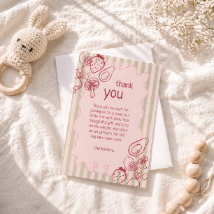 Drawn Locally Grown Farmer's Market Baby Shower Thank You Card