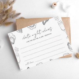 Drawn Oysters Date Night Ideas Bridal Shower Enclosure Card