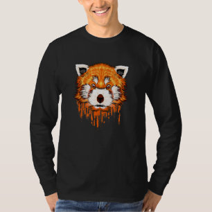 Drawn panda face with spray art - red panda T-Shirt