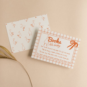 Drawn Silly Goose neutral Gingham  Book Request Enclosure Card