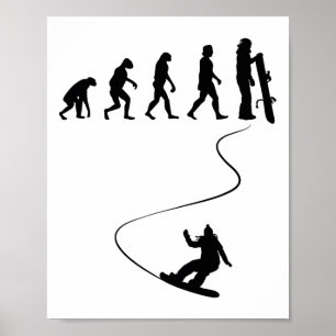 Drawn Simple Evolution Snowboard 1  Poster