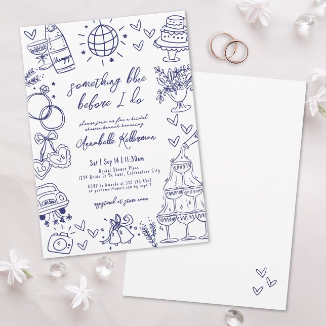 Drawn Something Blue Before I Do Bridal Shower Invitation (Drawn Something Blue Before I Do Bridal Shower Invitation)