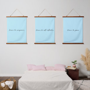 Drawn to Tapestry Set of 3 in Ocean Blue with Poem
